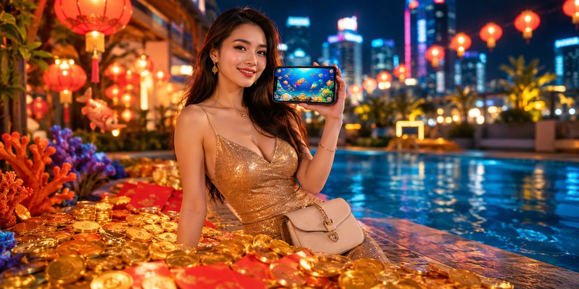 Bao lì xì đỏ và đèn lồng rực rỡ tại TP. Hồ Chí Minh – hình ảnh gợi lên không khí tiền thưởng và khuyến mãi hấp dẫn