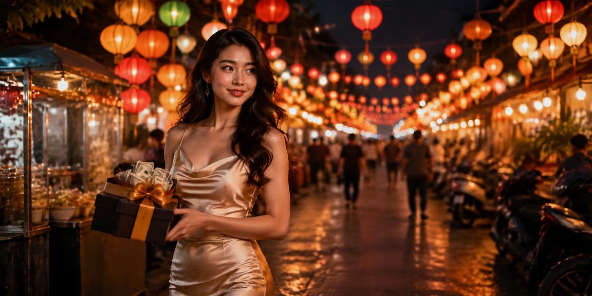 Người chơi xem kèo thể thao buổi tối tại khu chợ đêm Ninh Bình qua điện thoại di động